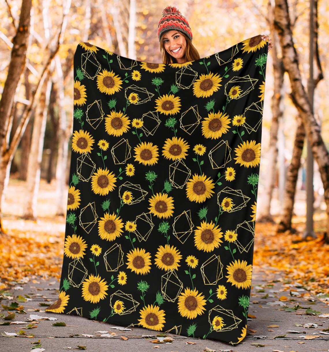 Sunflower Blanket Sunflower Throw Blanket Sunflower Fleece Etsy