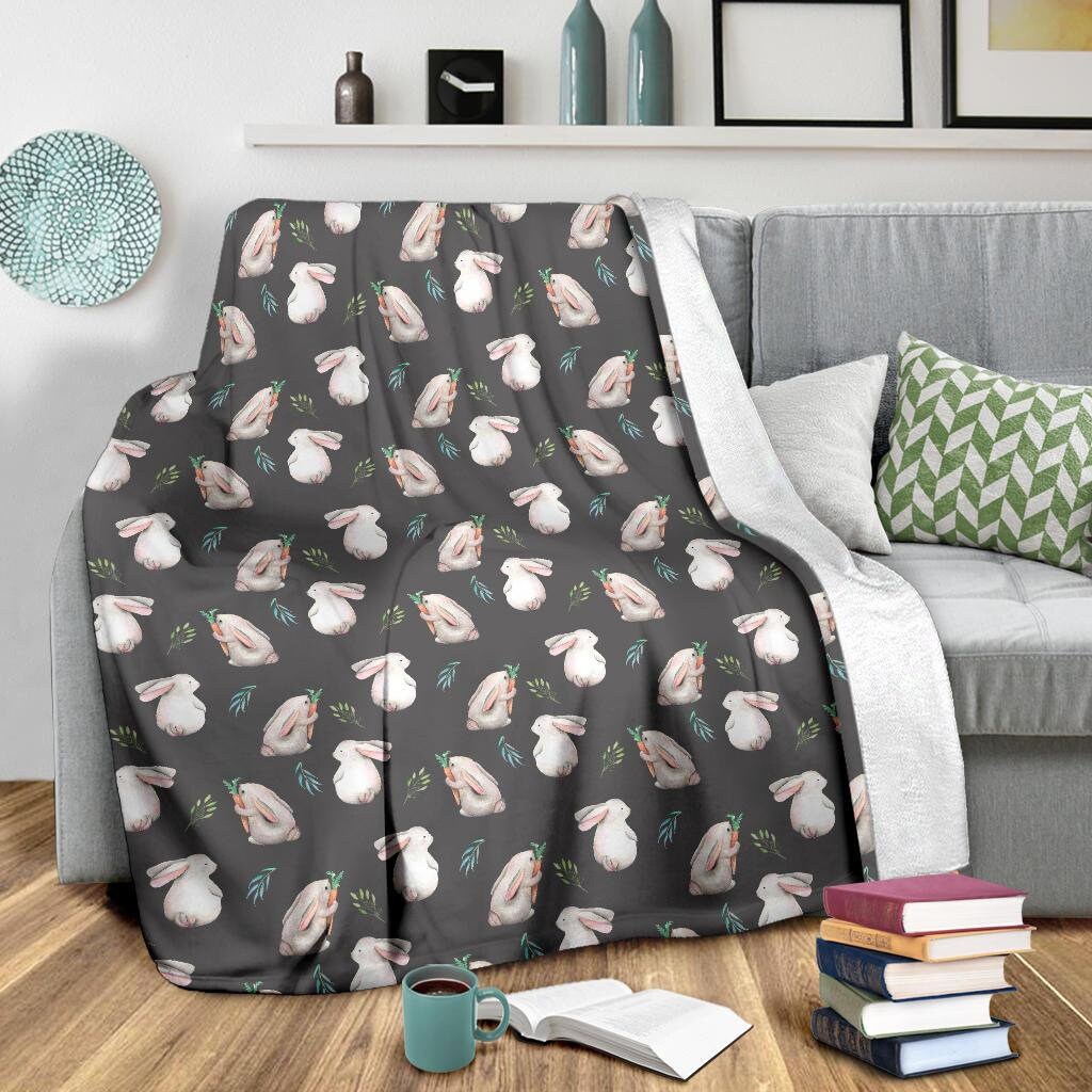 Rabbit Blanket Rabbit Throw Blanket Rabbit Fleece Blanket Rabbit Kid Blanket Rabbit Adult Blanket Etsy