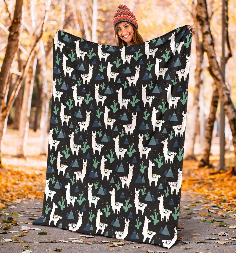 Llama Blanket Llama Throw Blanket Llama Fleece Blanket Etsy