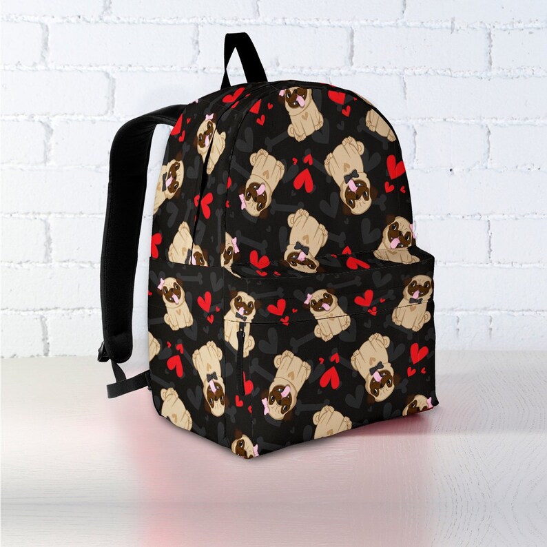 Personalized Pug Backpack Pug Backpack Kid Pug Backpack Etsy
