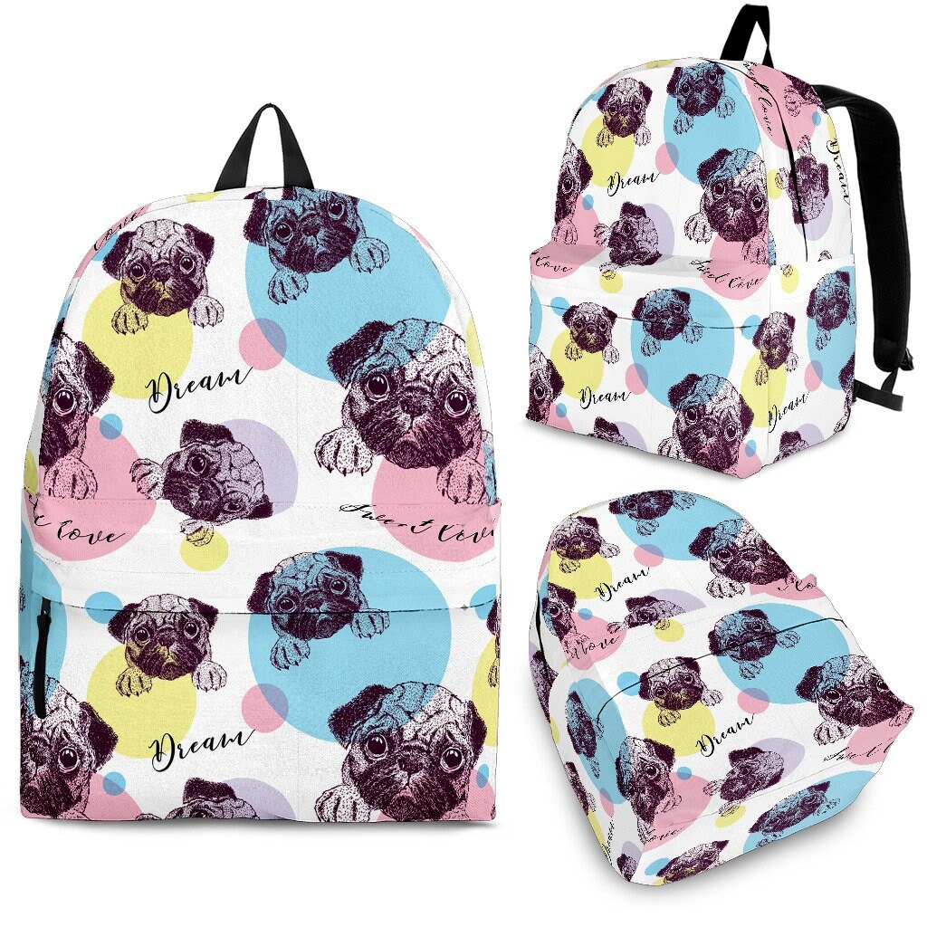 Personalized Pug Backpack Pug Backpack Kid Pug Backpack Etsy