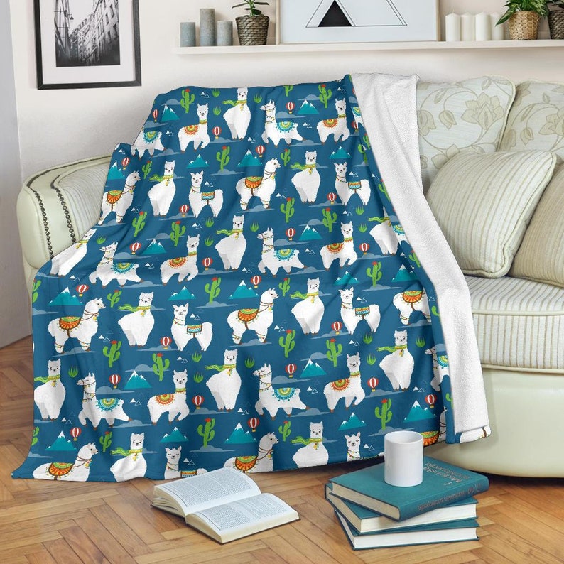 Llama Blanket Llama Throw Blanket Llama Fleece Blanket Etsy