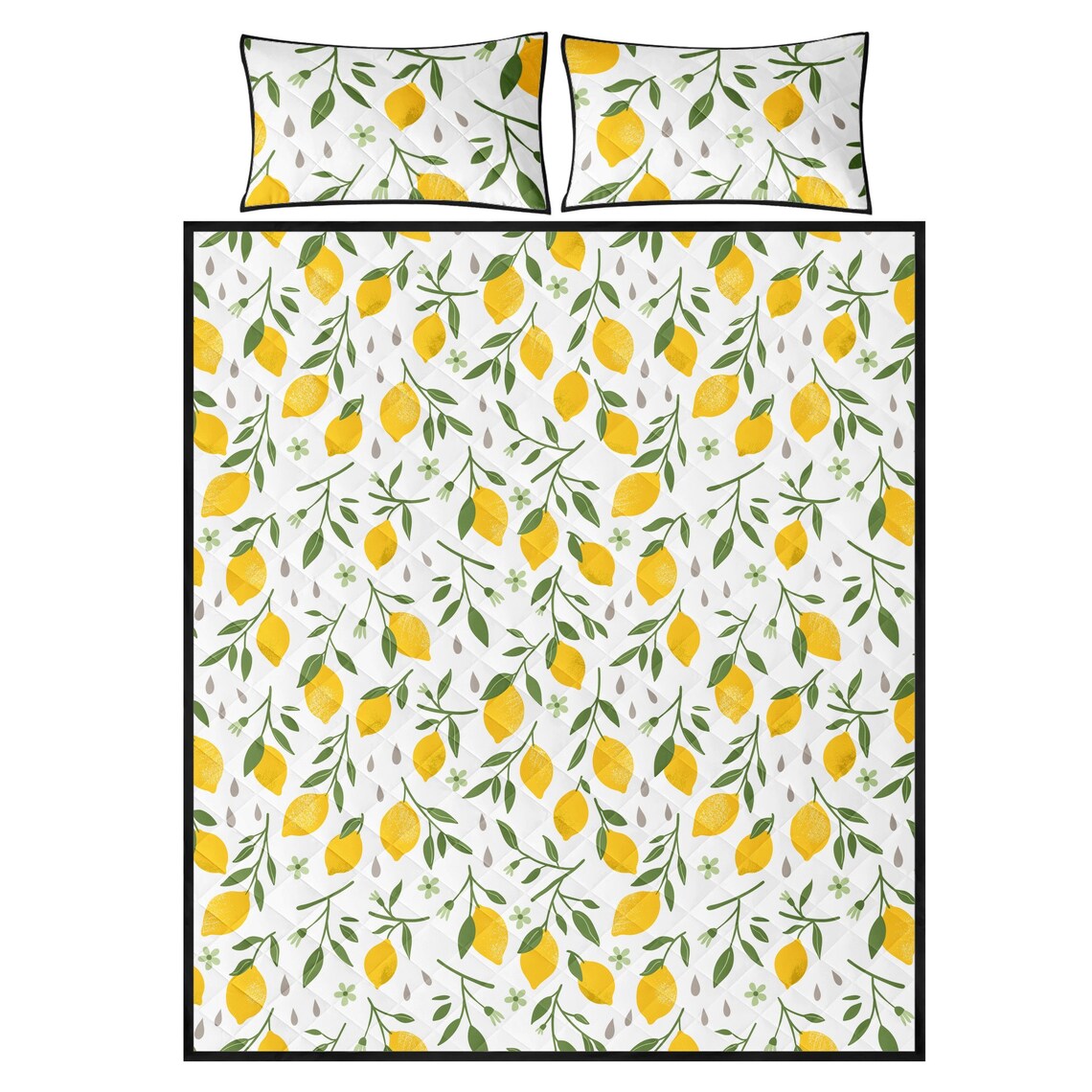 Lemon Quilt Lemon Quilt Sets Lemon Quilt Bed Sets Lemon Etsy