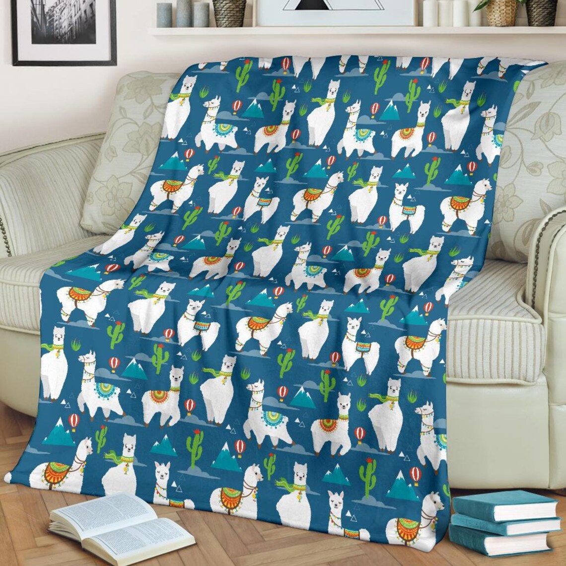 Llama Blanket Llama Throw Blanket Llama Fleece Blanket Etsy