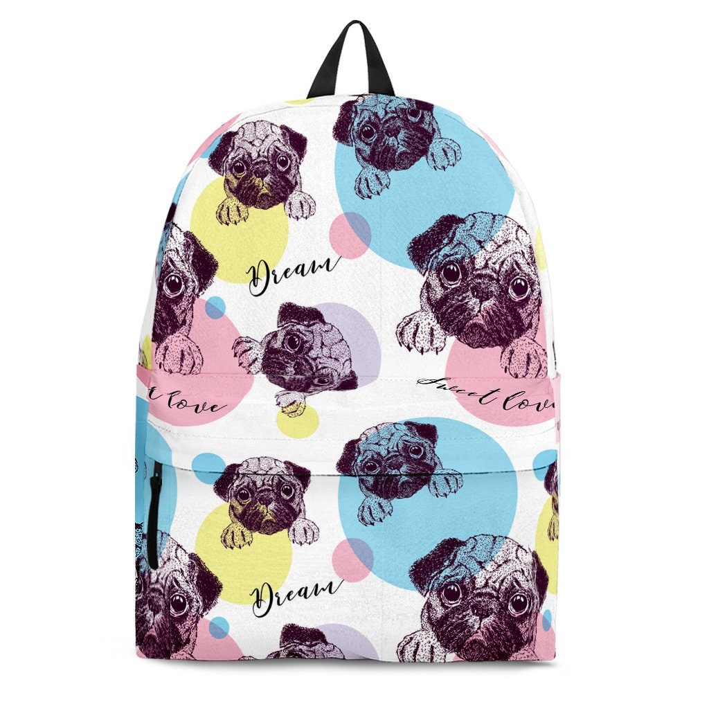 Personalized Pug Backpack Pug Backpack Kid Pug Backpack Etsy
