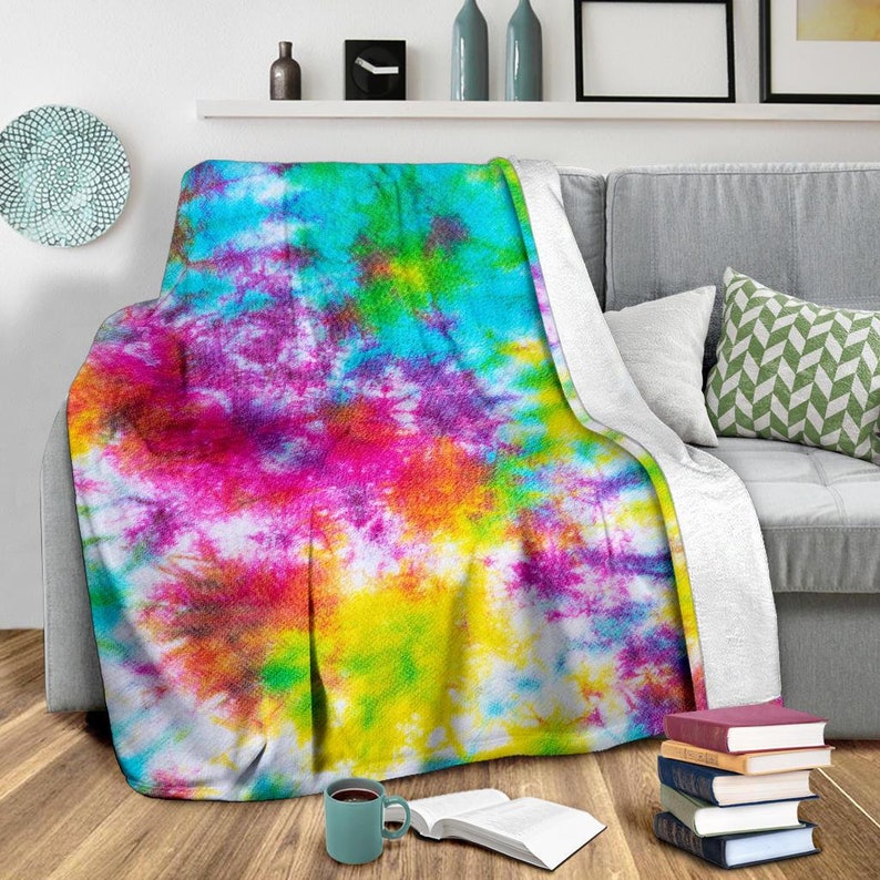 Tie Dye Blanket Tie Dye Throw Blanket Tie Dye Fleece Etsy