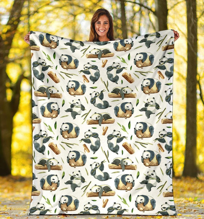Panda Blanket Panda Throw Blanket Panda Fleece Blanket Etsy