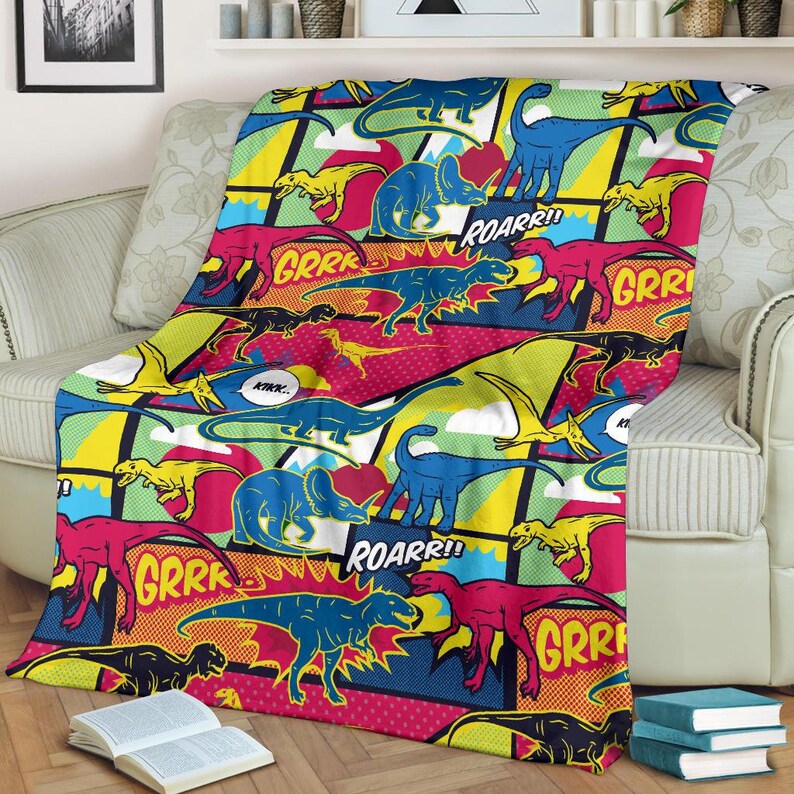 Dinosaur Blanket Dinosaur Throw Blanket Dinosaur Fleece Etsy