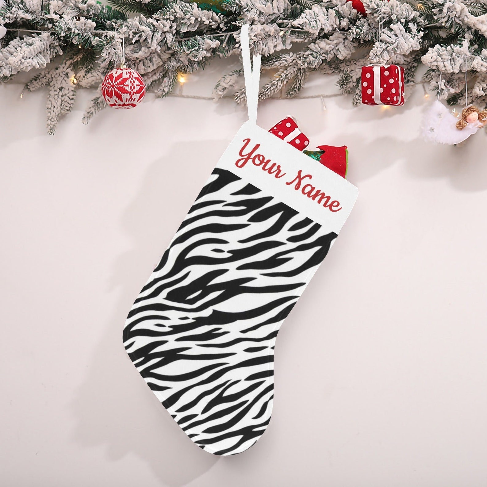 Personalized Zebra Christmas Stocking Etsy
