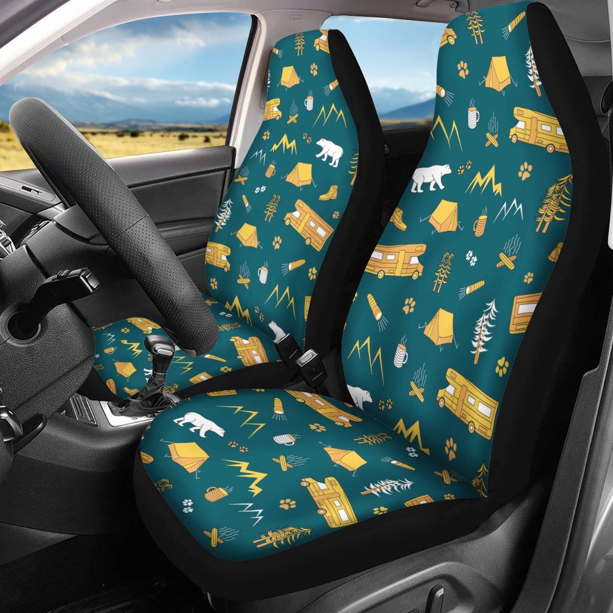 Camping Car Seat Covers Etsy