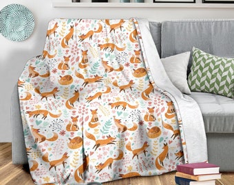 Fox Blanket, Fox Throw Blanket, Fox Fleece Blanket, Fox Adult Blanket, Fox Kid Blanket