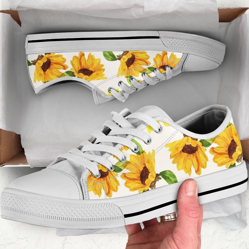 Sunflower Shoes Sunflower Sneakers Sunflower Women Shoes | Etsy
