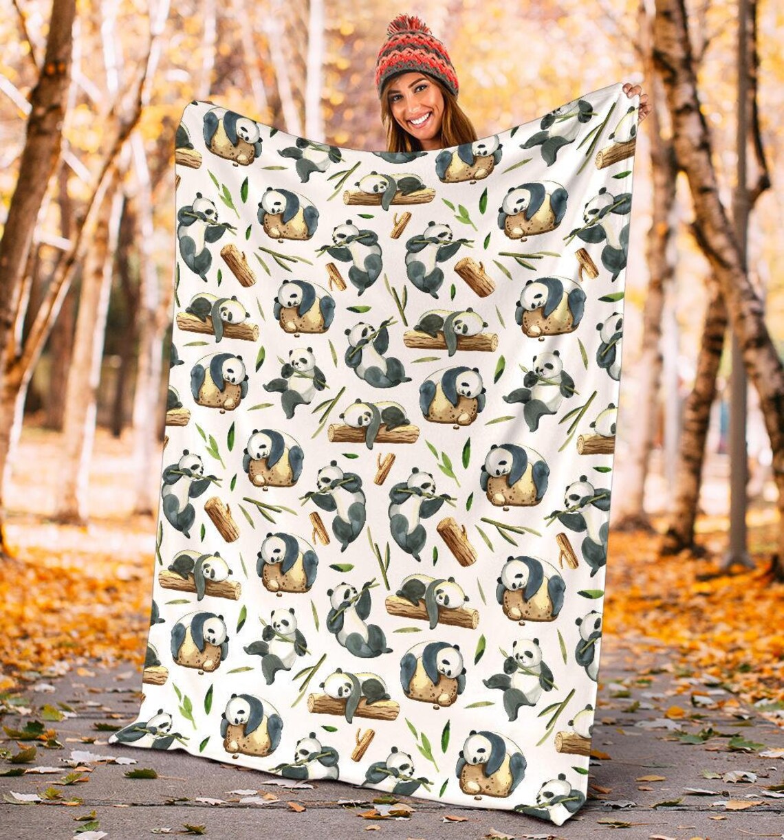 Panda Blanket Panda Throw Blanket Panda Fleece Blanket Etsy