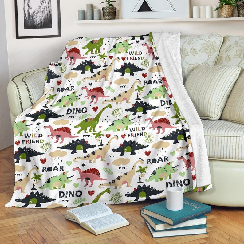 Dinosaur Blanket Dinosaur Throw Blanket Dinosaur Fleece Etsy