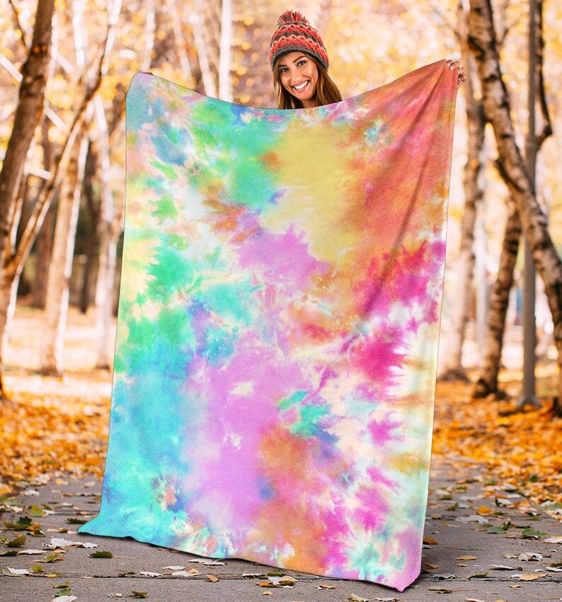 Tie Dye Blanket Tie Dye Throw Blanket Tie Dye Fleece Etsy