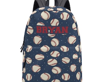Personalized Baseball Backpack – Custom Name Kids School Bag, Softball Sports Rucksack