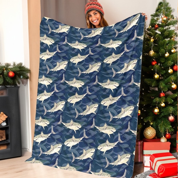 Shark Blanket, Shark Throw Blanket, Shark Fleece Blanket, Shark Kid Blanket, Shark Adult Blanket