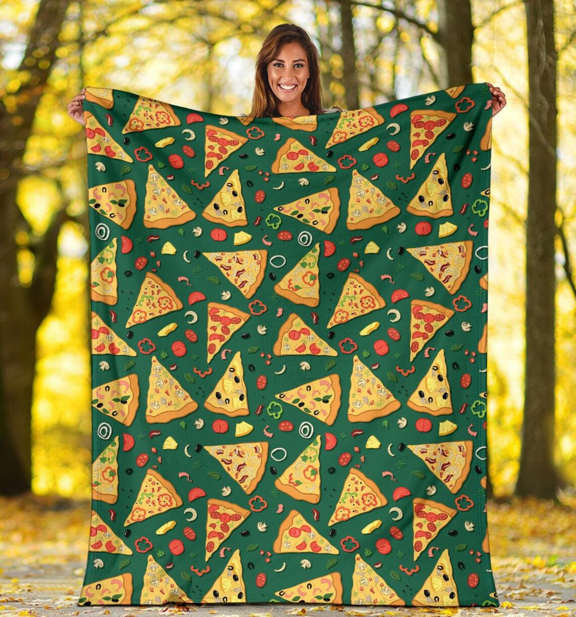 Pizza Blanket Pizza Throw Blanket Pizza Fleece Blanket Etsy