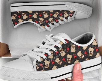 Pug Shoes, Pug Sneakers, Pug Women Shoes, Pug Kid Shoes,, Shoes With Pug, Pug Sneakers For Women