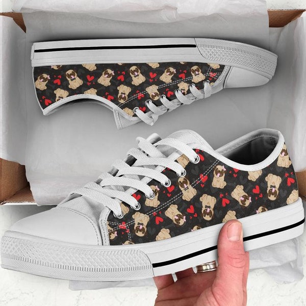 Pug Shoes, Pug Sneakers, Pug Women Shoes, Pug Kid Shoes,, Shoes With Pug, Pug Sneakers For Women