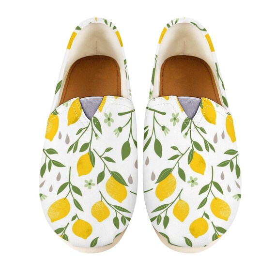 lemon canvas shoes