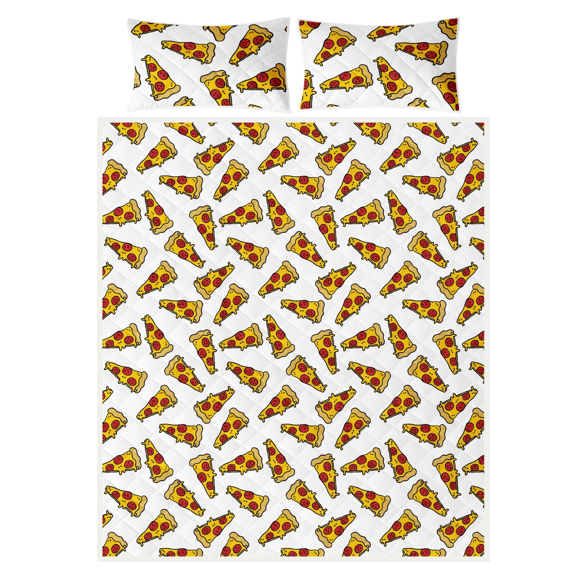 Pizza Quilt Pizza Quilt Sets Pizza Quilt Bed Sets Pizza Etsy
