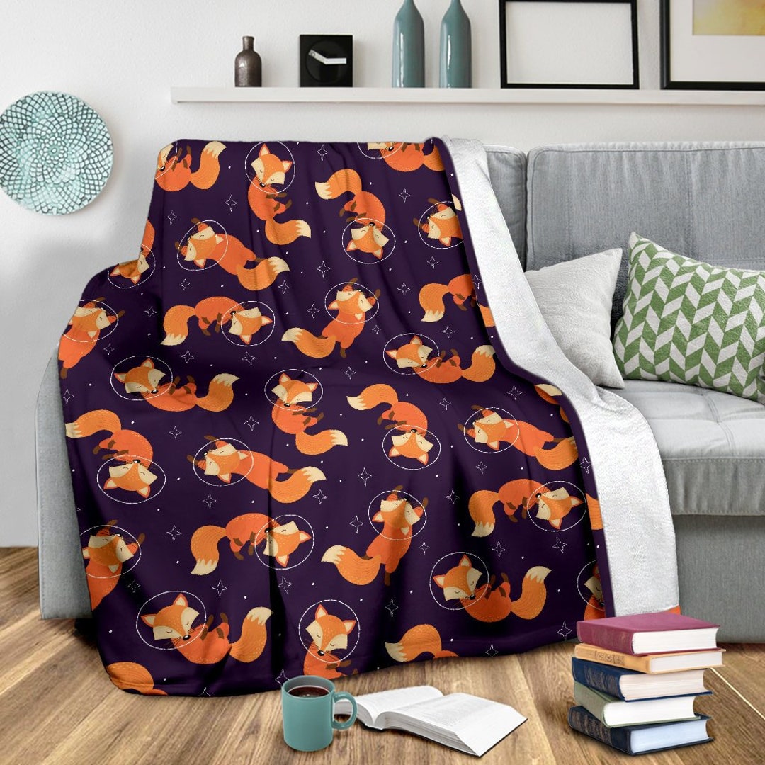 Fox Blanket Fox Throw Blanket Fox Fleece Blanket Fox Adult Blanket Fox Kid Blanket Etsy UK