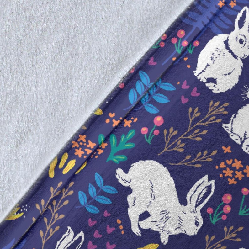 Rabbit Blanket Rabbit Throw Blanket Rabbit Fleece Blanket Etsy New