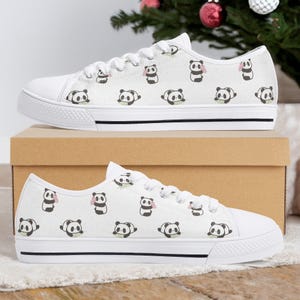 Panda Låga Canvasskor: Panda Lover Sneakers