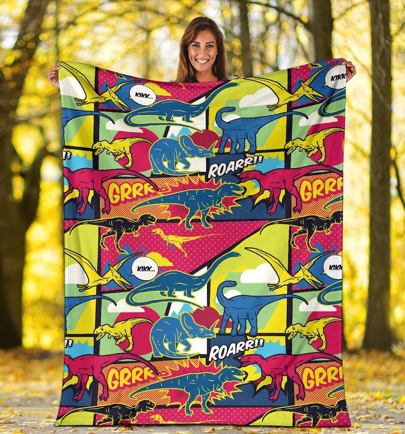 Dinosaur Blanket Dinosaur Throw Blanket Dinosaur Fleece Etsy