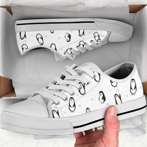 Penguin Shoes, Penguin Sneakers, Penguin Women Shoes, Penguin Kid Shoes, Penguin Canvas Shoes image 3