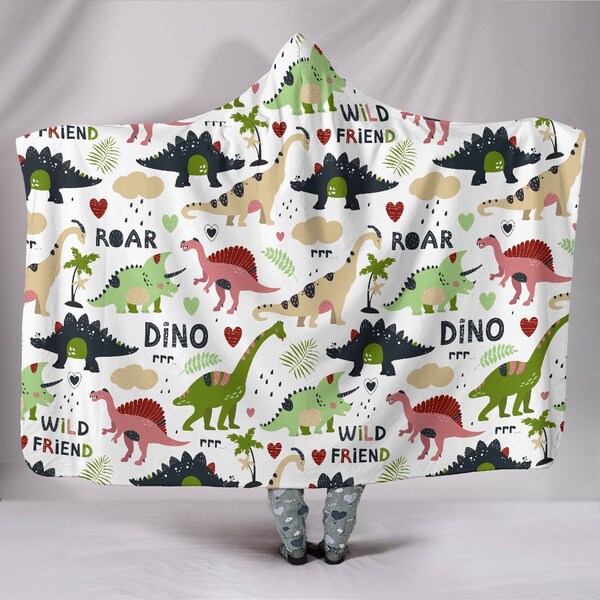 Dinosaur Blanket With Hood Etsy