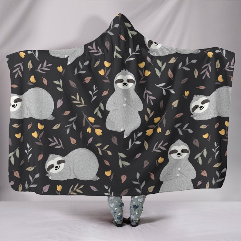 Sloth Hooded Blanket Sloth Blanket Sloth Blanket With Hood Etsy