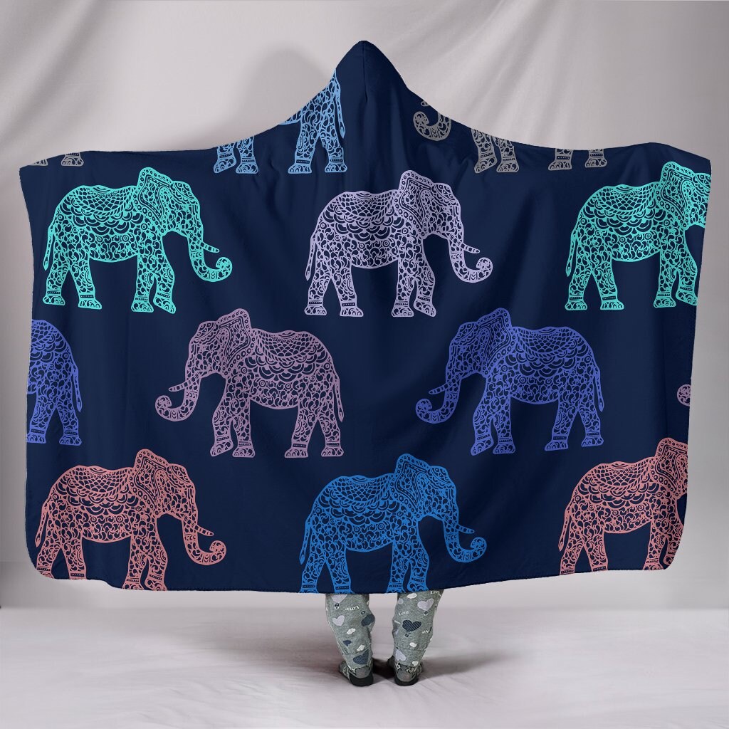 Elephant Hooded Blanket Elephant Blanket Elephant Blanket Etsy