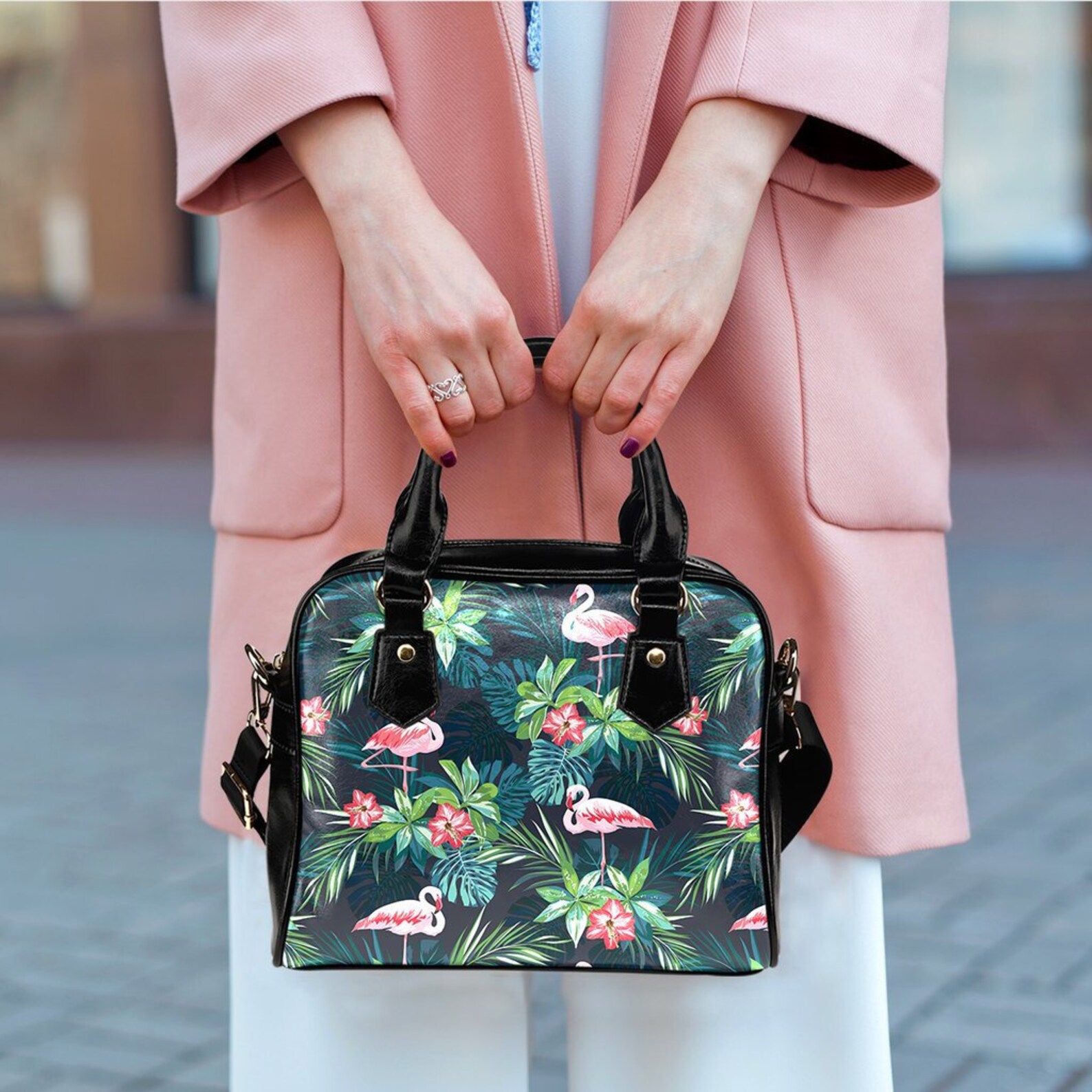 Flamingo Handbags Flamingo Shoulder Handbags Flamingo Etsy