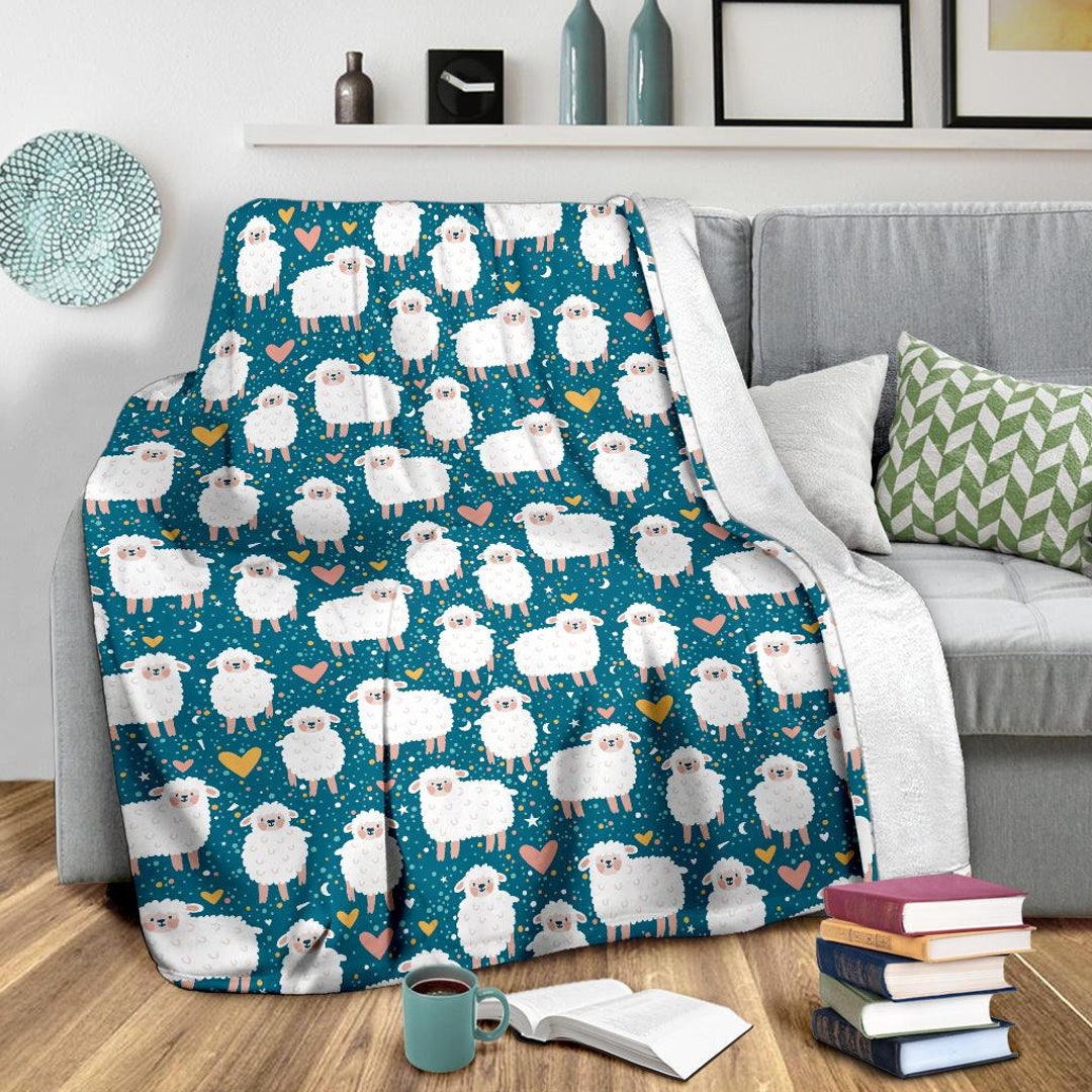 Sheep Blanket Sheep Throw Blanket Sheep Fleece Blanket Etsy UK