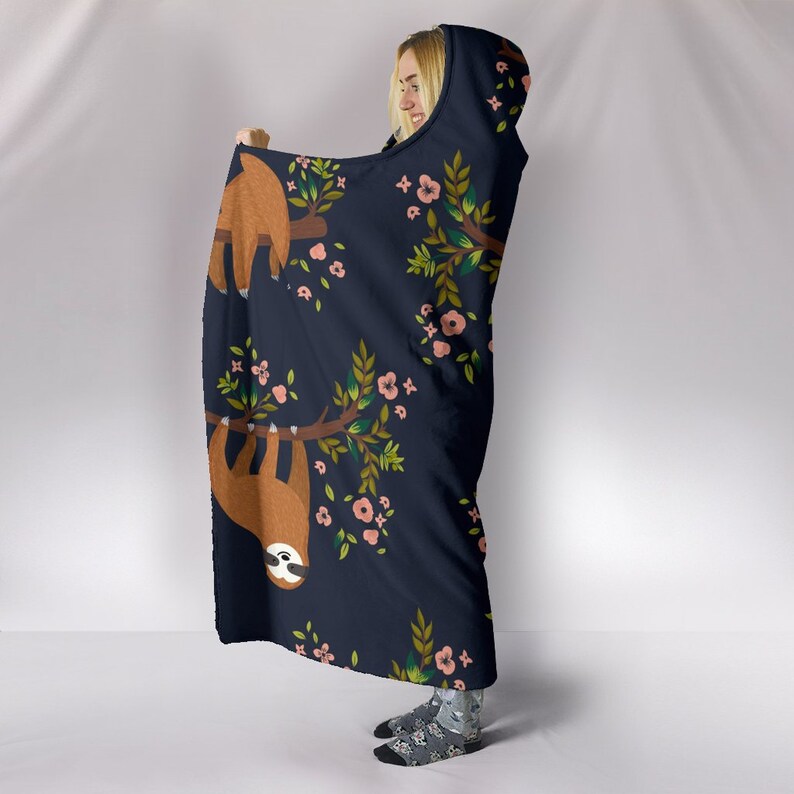 Sloth Hooded Blanket Sloth Blanket Sloth Blanket with Hood Etsy