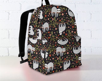 Personalized Sloth Backpack | Backpack | Rucksack | Backpack Women | Laptop Backpack | Vegan Backpack | Travel Backpack | Sloth