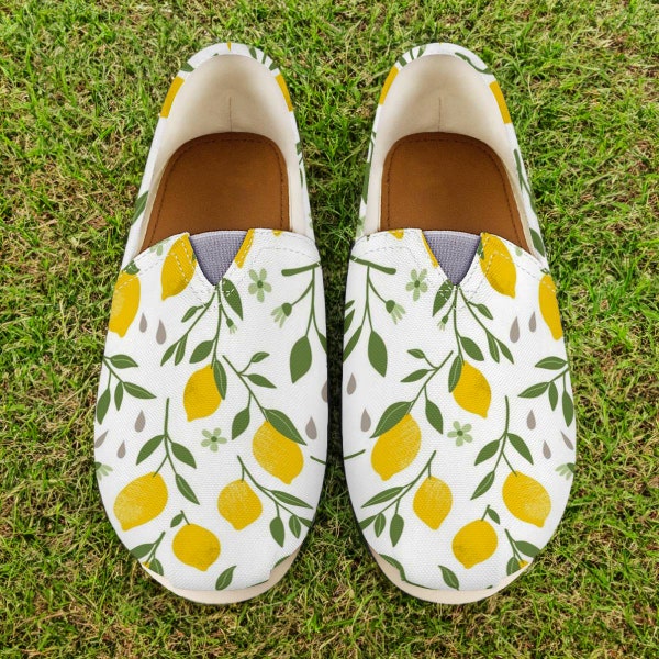 Lemon Shoes | Lemon Women Shoes | Shoes With Lemon | Lemon Canvas Shoes | Lemon Gifts | Lemon Lover | Lemon
