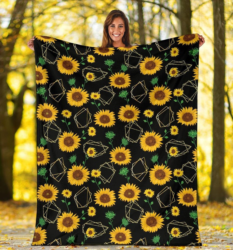 Sunflower Blanket Sunflower Throw Blanket Sunflower Fleece Etsy
