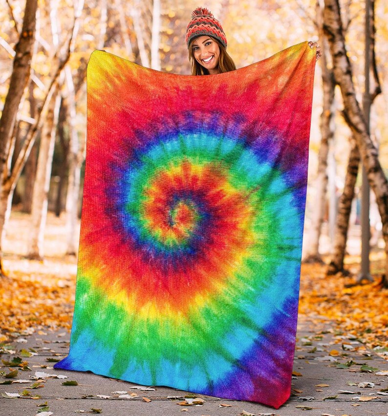 Tie Dye Blanket Tie Dye Throw Blanket Tie Dye Fleece Etsy