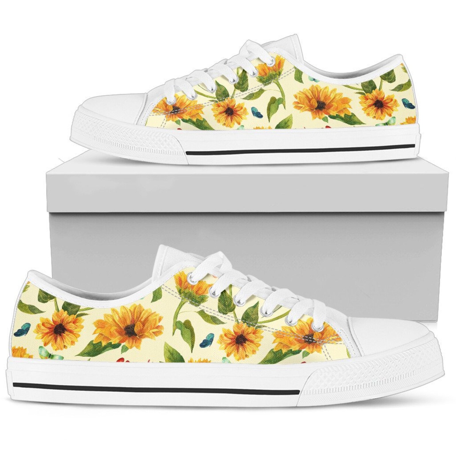 Sunflower Shoes Sunflower Sneakers Sunflower Women Shoes | Etsy