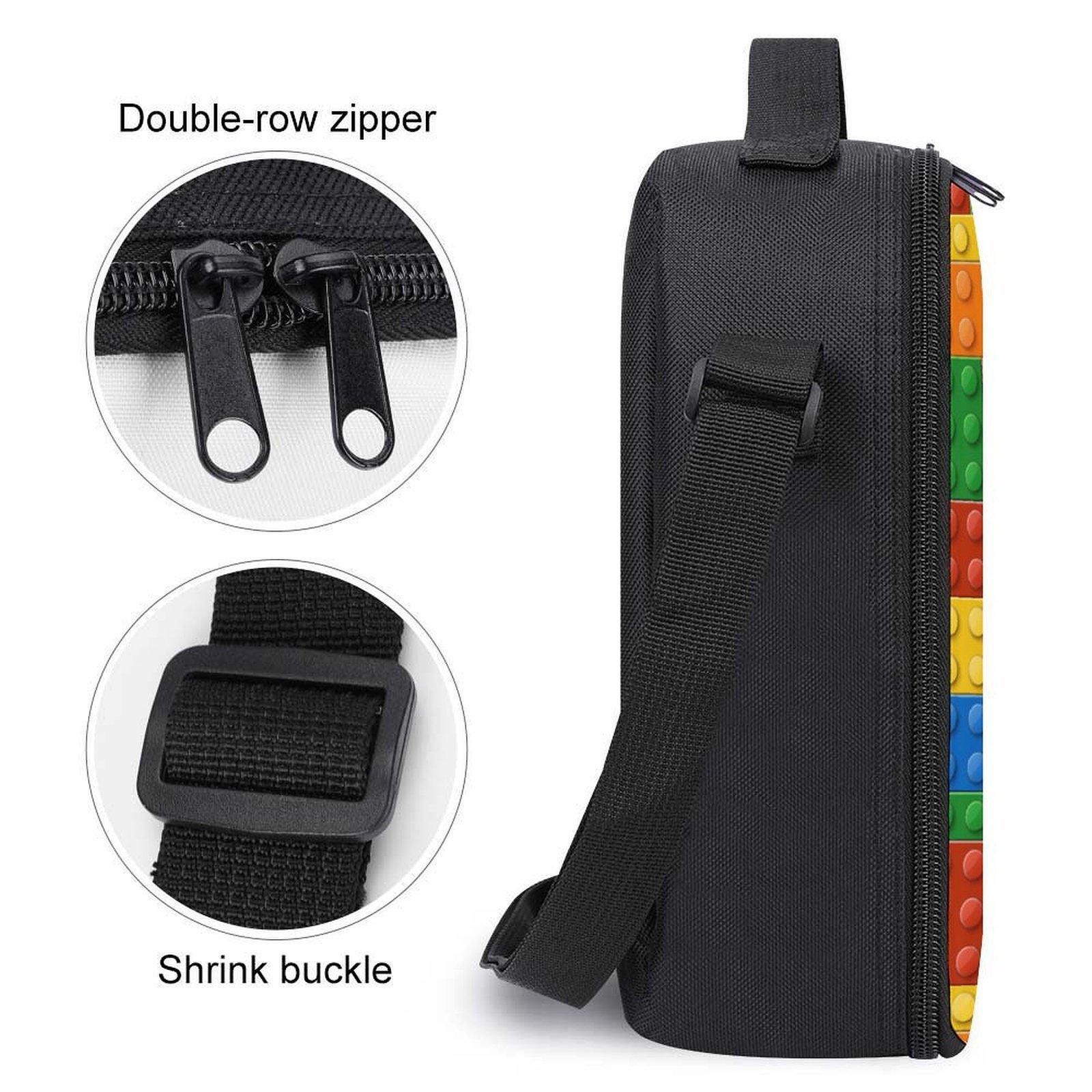 building block mini backpack LEGO Kids Brick Accessory Pouch with Novelty Backstraps, Snaps to Belt or Full-Size Backpack, Holds Small Items like Keys & Headphones, Pink : Toys & Games 45% recycled materials Building Block Nylon Suitcase -