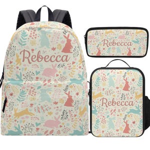 Personalized Rabbit Backpack: Custom Kids School Bag image 1