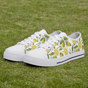 Lemon Shoes | Lemon Women Shoes | Shoes With Lemon | Lemon Canvas Shoes | Lemon Gifts | Lemon Lover | Lemon