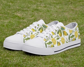 Lemon Shoes | Lemon Women Shoes | Shoes With Lemon | Lemon Canvas Shoes | Lemon Gifts | Lemon Lover | Lemon