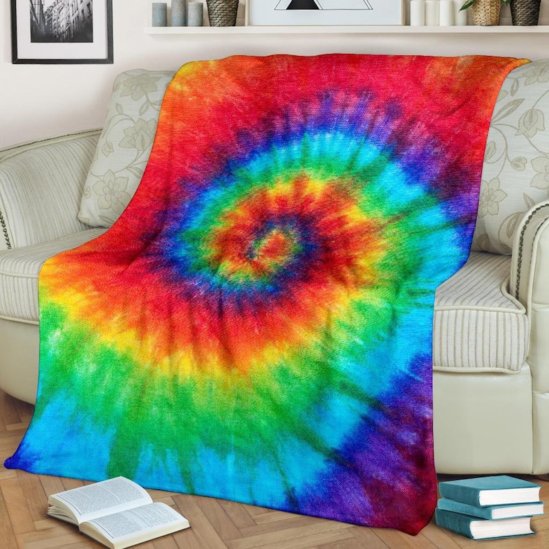 Tie Dye Blanket Tie Dye Throw Blanket Tie Dye Fleece Etsy