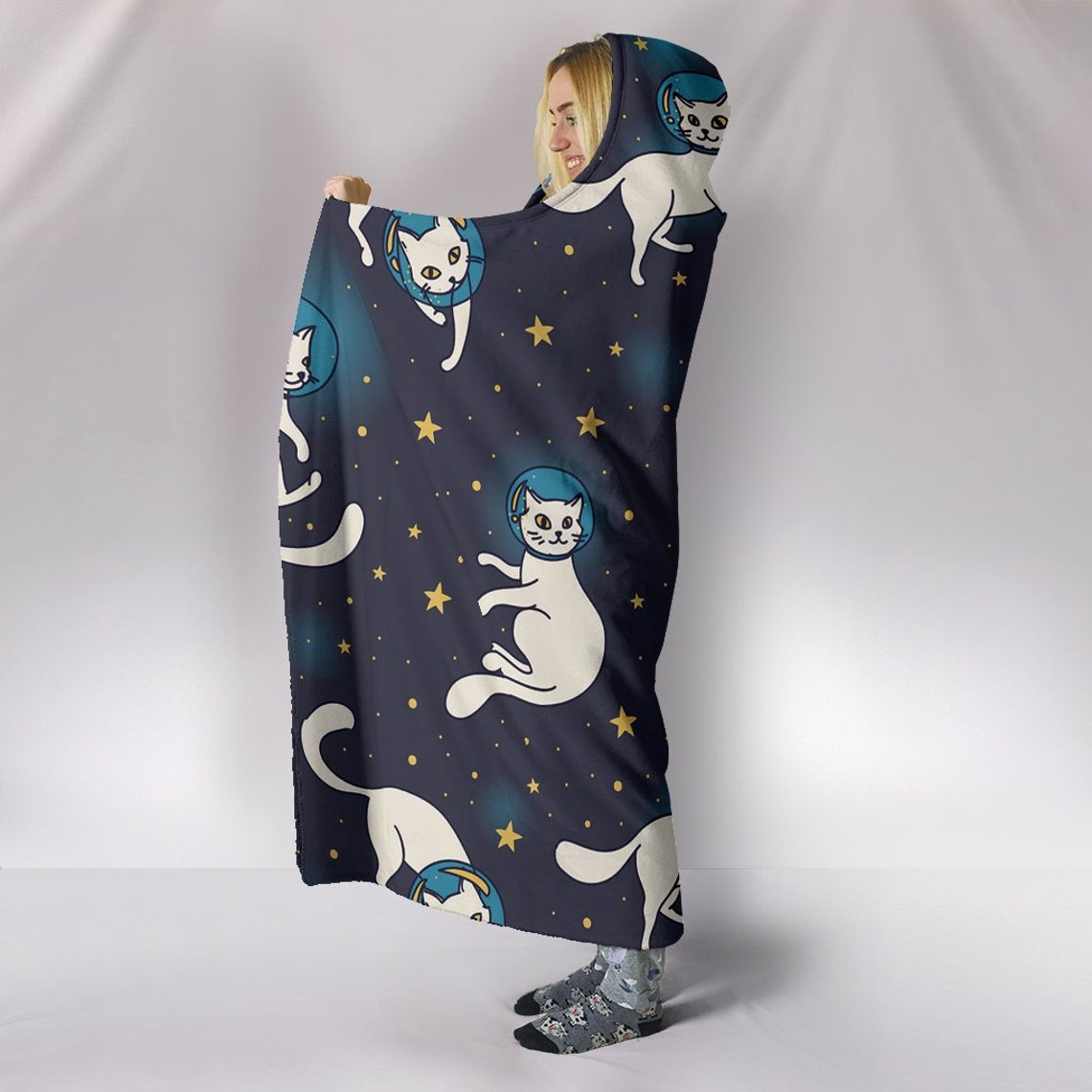 Cat Hooded Blanket Cat Blanket Cat Blanket With Hood Etsy