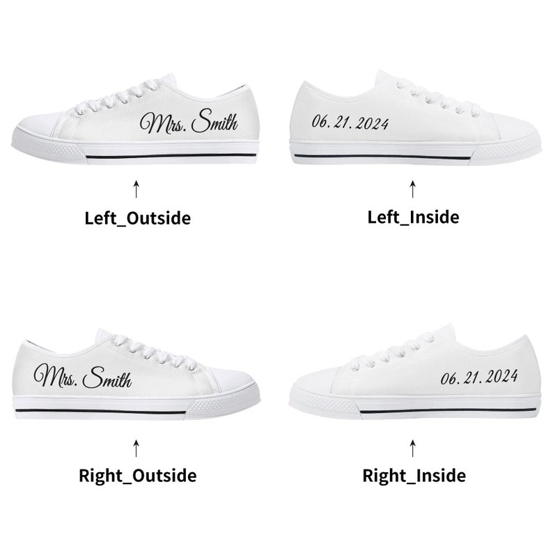 Personliga brudskor - Anpassade sneakers för bröllop med namn och datum bild 8