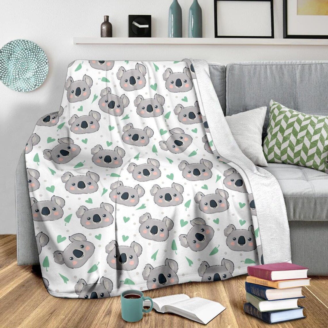 Koala Blanket Koala Throw Blanket Koala Fleece Blanket Etsy